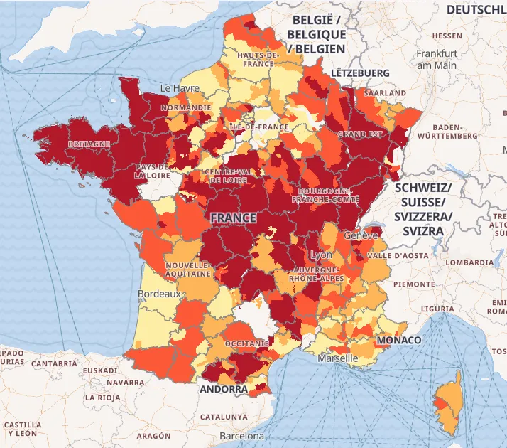 Carte des restriction d'eau